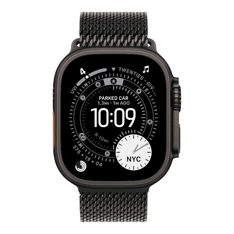 Apple Watch Ultra 3 Black Titanium 49 mm Melanese Loop