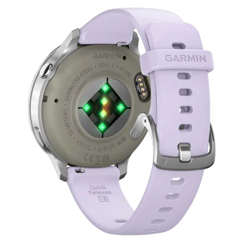 Garmin Venu 4 – 41мм Silver with Periwinkle Silicone band