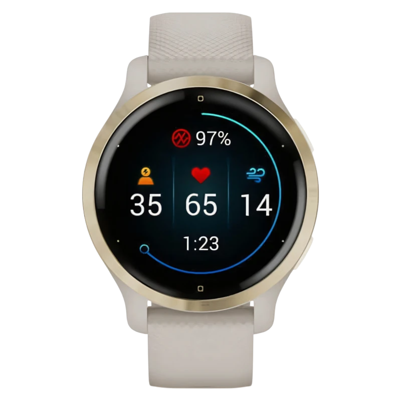 Garmin Venu 2S песочного цвета с золотистым безелем