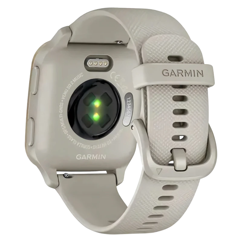 Garmin Venu Sq 2 Music Edition серый с безелем цвета кремового золота и силиконовым ремешком