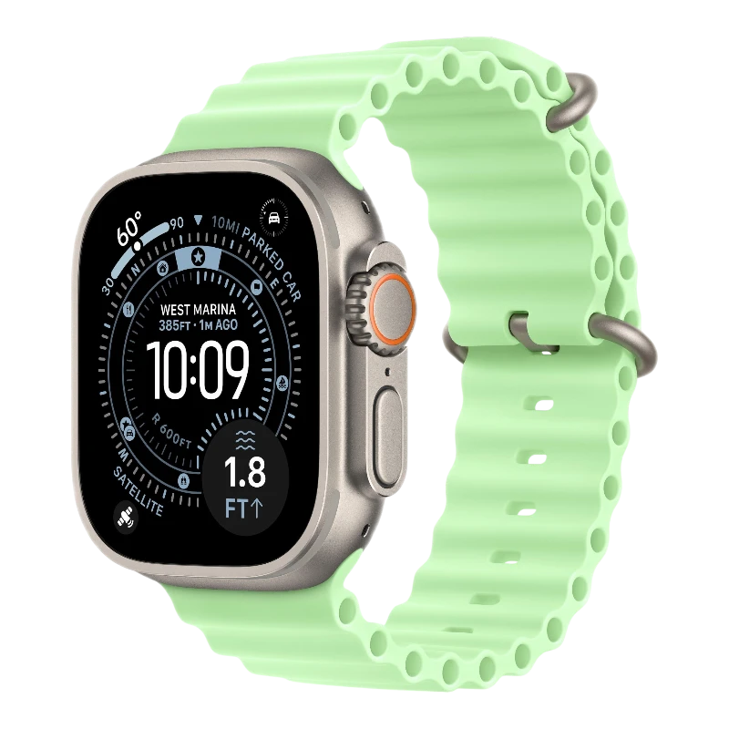 Apple Watch Ultra 3 Natural 49mm Ocean Band Neon green