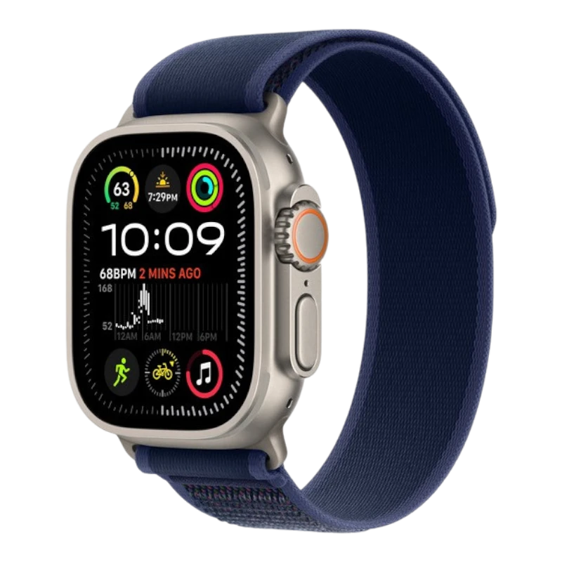Apple Watch Ultra 2 49mm Natural Titanium Case with Blue Trail