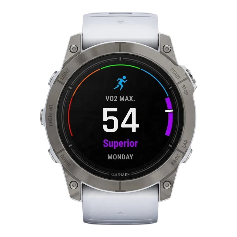 Garmin Epix Pro Gen 2 Sapphire 51 мм, титановый белый, DLC, белый силиконовый ремешок