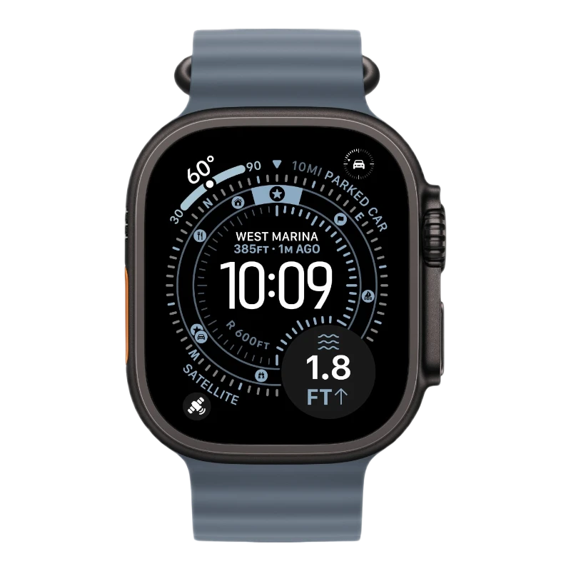 Apple Watch Ultra 3 Black 49mm Ocean Band Anchor Blue