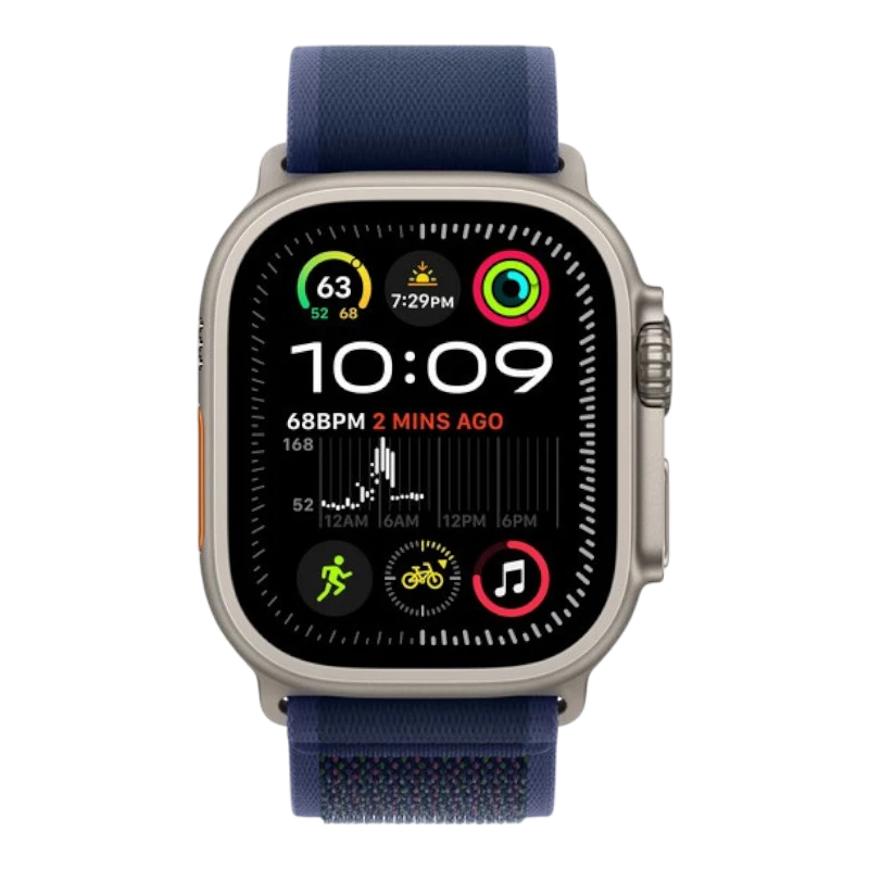 Apple Watch Ultra 2 49mm Natural Titanium Case with Blue Trail
