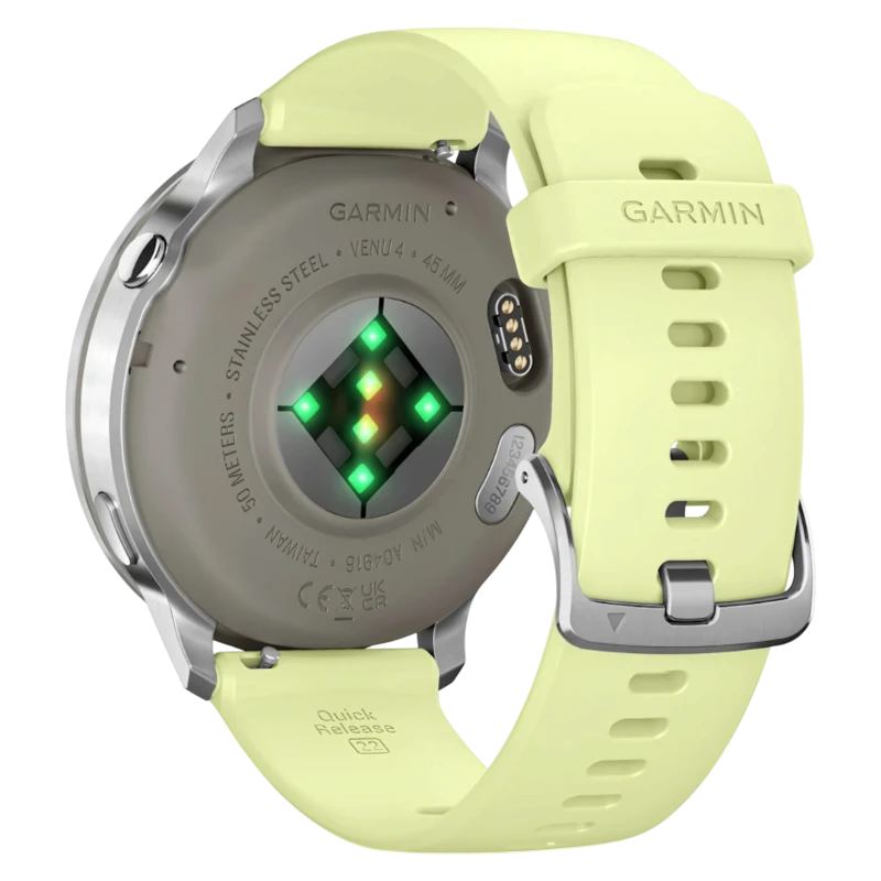 Garmin Venu 4 – 45мм Silver with Citron Silicone band