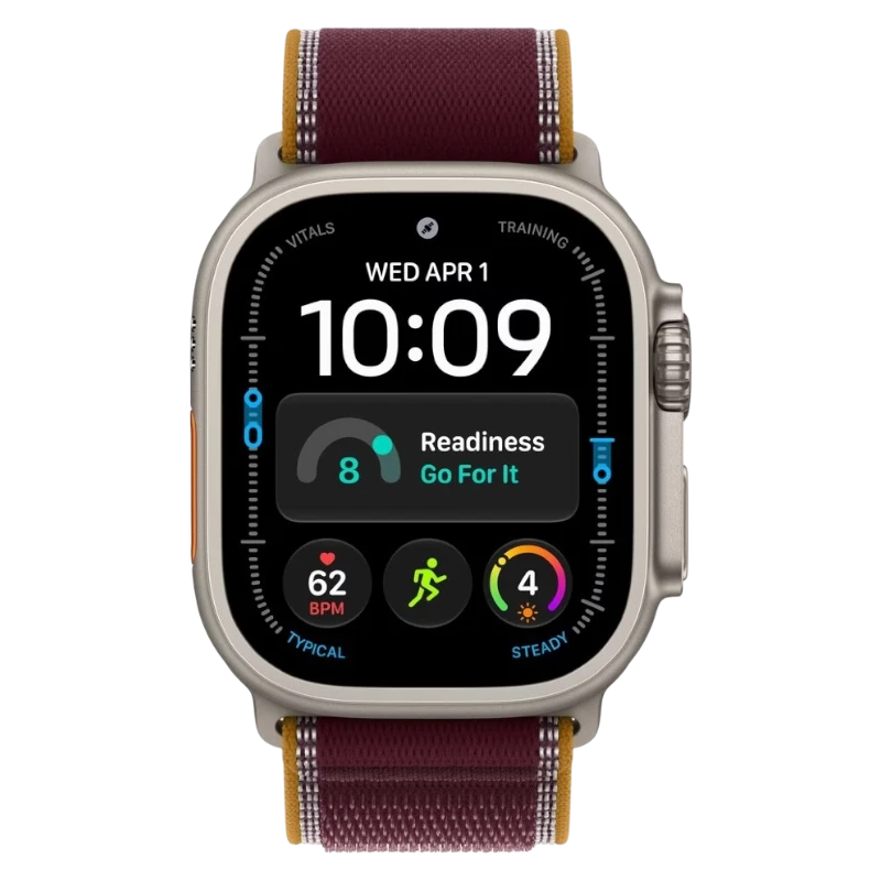 Apple Watch Ultra 4 49mm Natural Titanium Case with Trail Burgundy