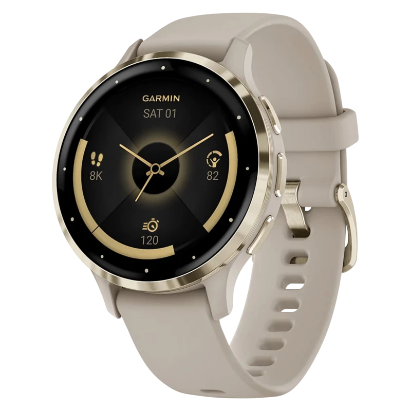 Garmin Venu 3S цвета французский серый с золотистым безелем