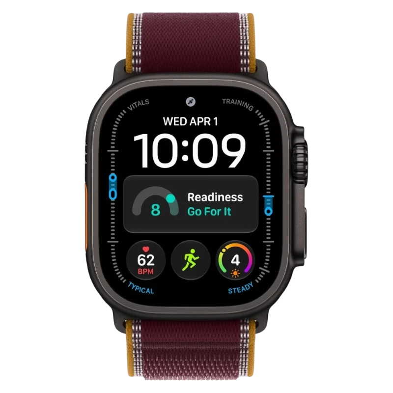 Apple Watch Ultra 4 49mm Black Titanium Case with Trail Burgundy