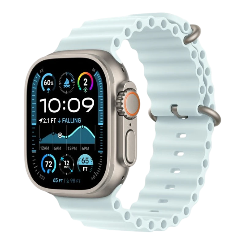 Apple Watch Ultra 2 49mm Natural Titanium Case with Ice Blue