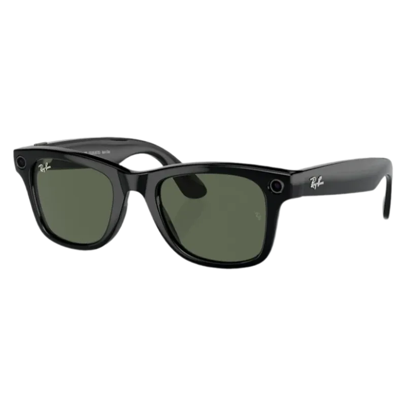 Умные очки Ray-Ban Wayfarer RW4006 Shiny Black, G-15 Green