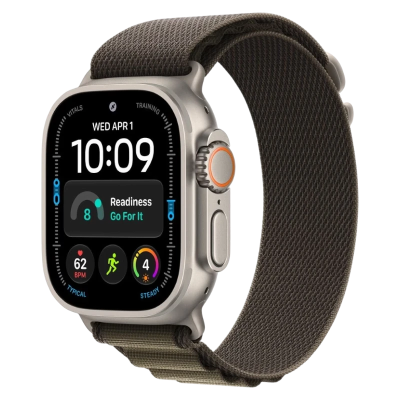 Apple Watch Ultra 4 49mm Natural Titanium Case with Alpine Dark Olive