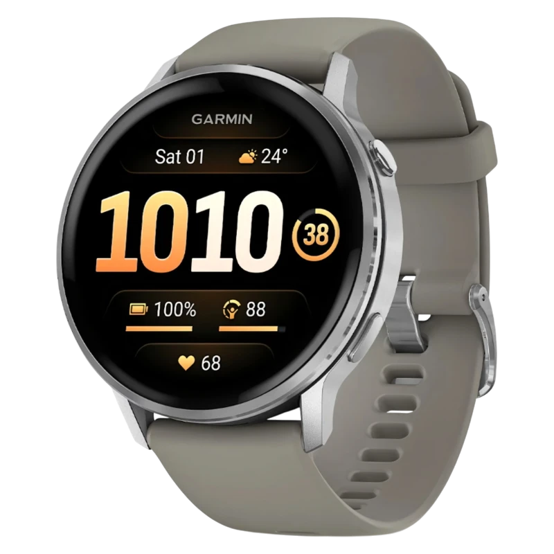 Garmin Venu 4 – 45мм Silver with Silver Grey Silicone band