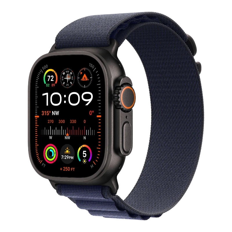 Apple Watch Ultra 2, 49 мм, корпус из титана, ремешок Alpine морского цвета