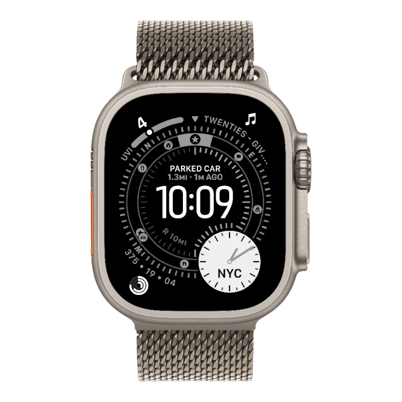 Apple Watch Ultra 3 Natural Titanium 49 mm Melanese Loop