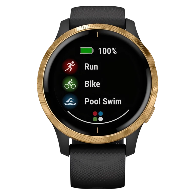 Garmin Venu черные с золотистым безелем