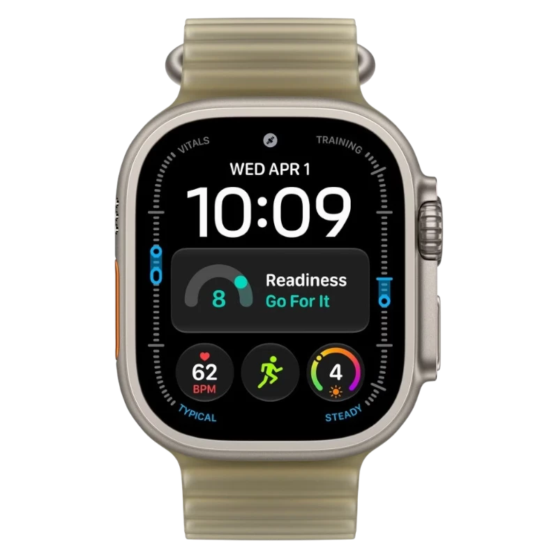 Apple Watch Ultra 4 49mm Natural Titanium Case with Ocean Translucent Kelp