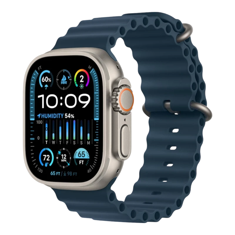 Apple Watch Ultra 2, 49 мм, корпус из титана, ремешок Ocean синего цвета