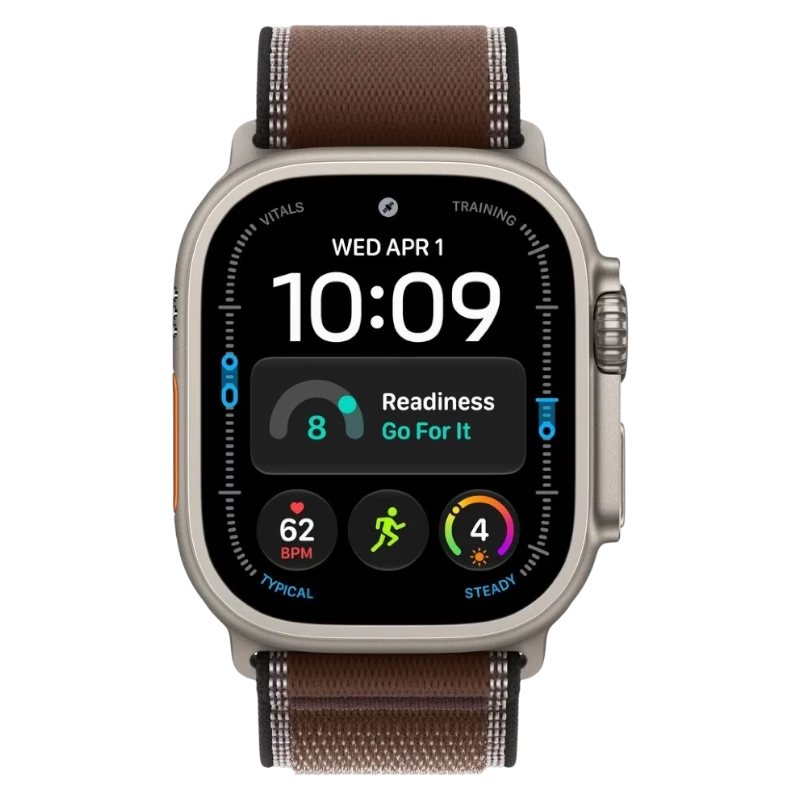 Apple Watch Ultra 4 49mm Natural Titanium Case with Trail Dark Umber